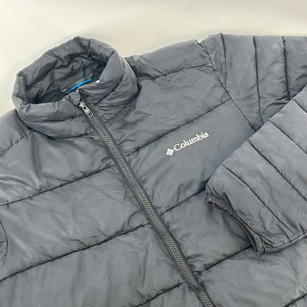 Columbia Mens Black Lightweight Puffer Jacket Full Zip Mock Neck Medium RN69724